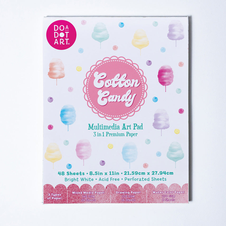 Shimmer Cotton Candy Multimedia Art Pad - 3 in 1 Premium Paper